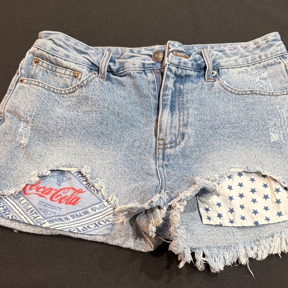 Coca Cola Women's Distressed Blue Jean Shorts